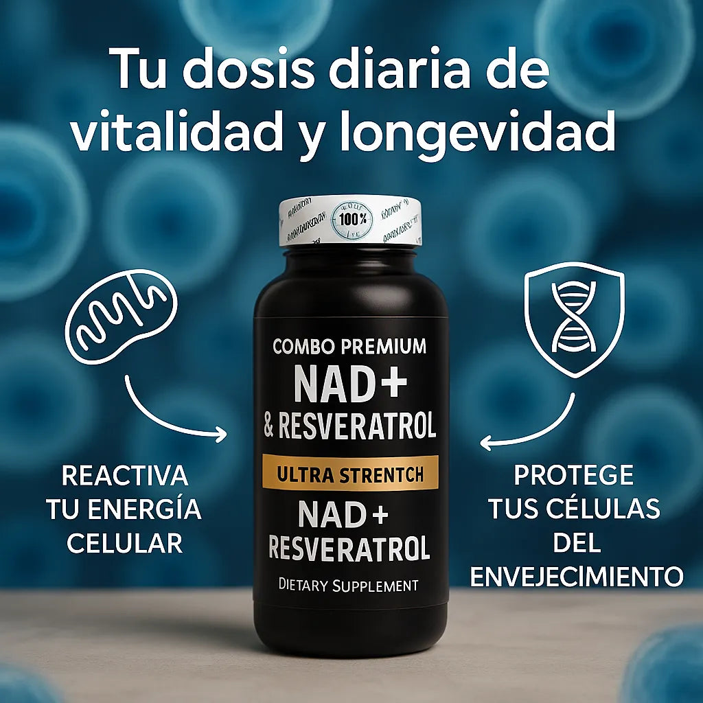 🌿 Cápsulas Premium: Energía, Juventud y Bienestar con NAD+ + Resveratrol