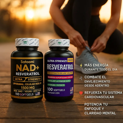 🌿 Cápsulas Premium: Energía, Juventud y Bienestar con NAD+ + Resveratrol