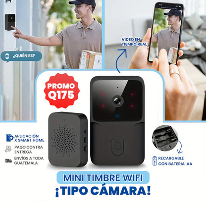 Mini Timbre Wifi Tipo Cámara Recargable