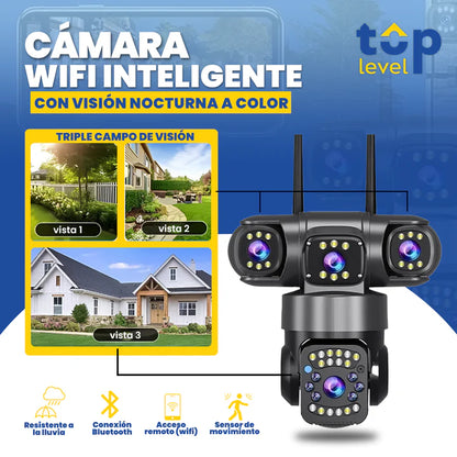 Sentinel X-360: Cámara Wifi Inteligente - Triple Lente Visión HD